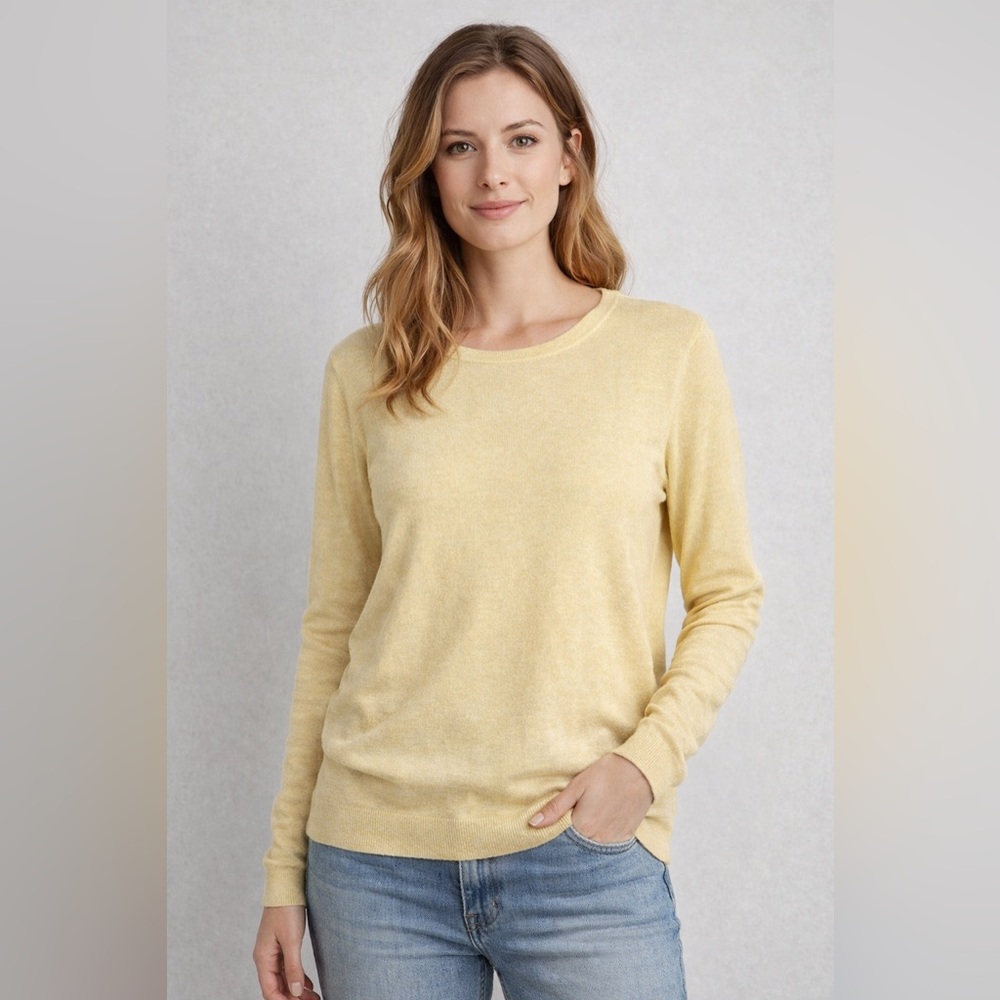 J. Jill Soft Yellow Crewneck Sweater